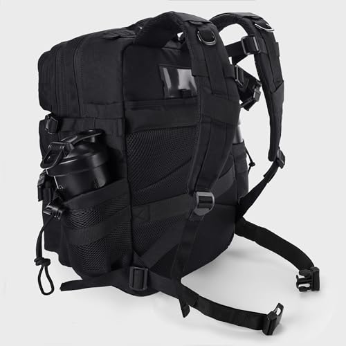 Black 45L Military Tactical Backpack with Shoe Compartment - Assault Pack