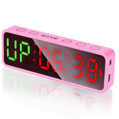 Gym Timer Clock Stopwatch with Magnetic Base - Pink Large LED Digital Display, Home & Gym Use - Matte Pink