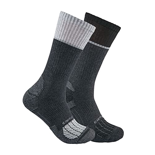 Carhartt Men's Force Midweight Steel Toe Crew Socks Assorted 3 Grey Large