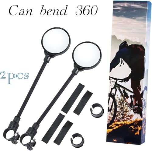 Bicycle Rearview Mirrors 2-Pack - Wide Angle, Adjustable & Shockproof