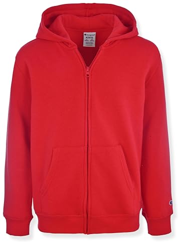 Champion Boys Zip Front Fleece Hoodie Sweatshirt Small Lychee Red