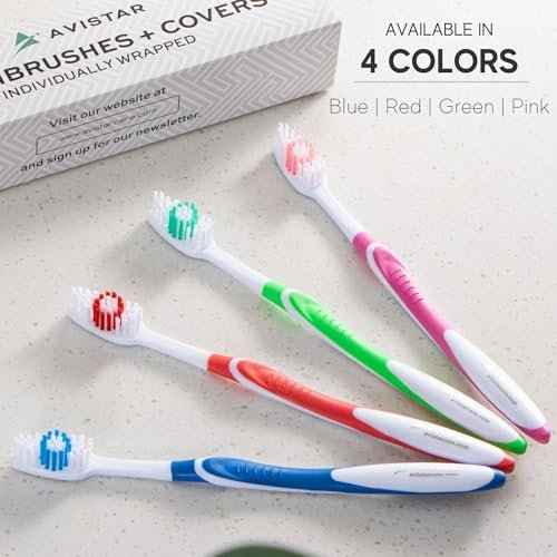 104 Pack Bulk Toothbrushes w/Cover Caps, Individually Wrapped Disposable Travel Toothbrush, Value Size, Long Lasting 3+ Months, Med-Soft Manual Teeth Brush Bristles - Pink