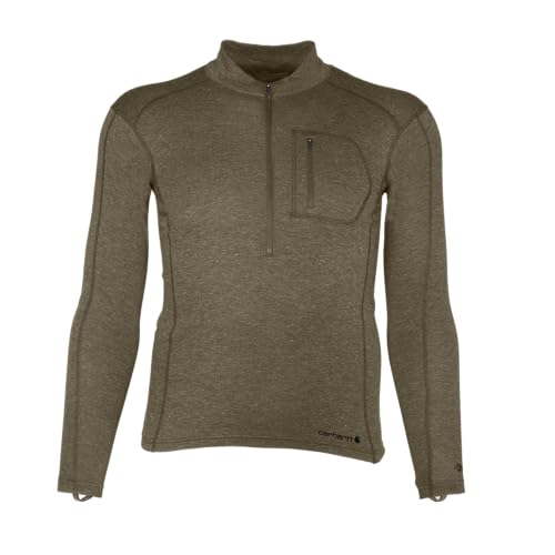 Carhartt Men's Force Heavyweight Heathered Knit Base Layer Crewneck Pocket Top