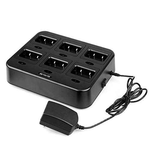 Retevis RT21 H-777S Six-Way Charger, Multi Unit Rapid Gang Charger, Compatible with Retevis RT21 H-777S, RT21V, RT28, RT53 Walkie Talkies and Batteries (1 Pack)