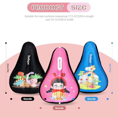 Kids Bike Seat Cushion Black S - Cartoon Non-Slip Shock Absorbing Seat Cover