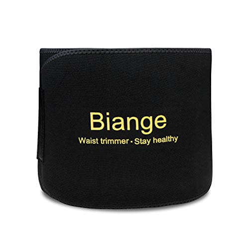 M Neoprene Waist Trainer for Men Women Belly Wrap with Back Support - Black, 38"