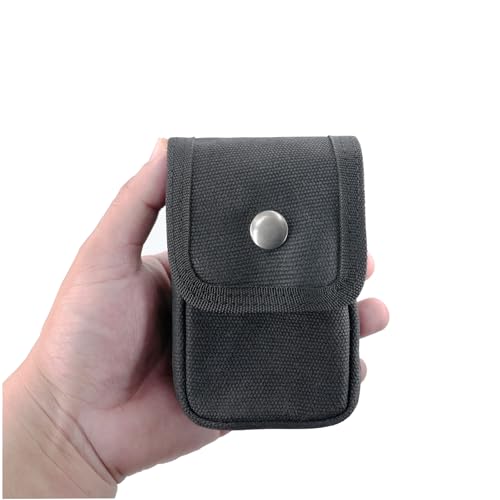 Small EDC Belt Pouch with Snap Closure - Waxed Canvas Holster for Hiking Camping Fishing