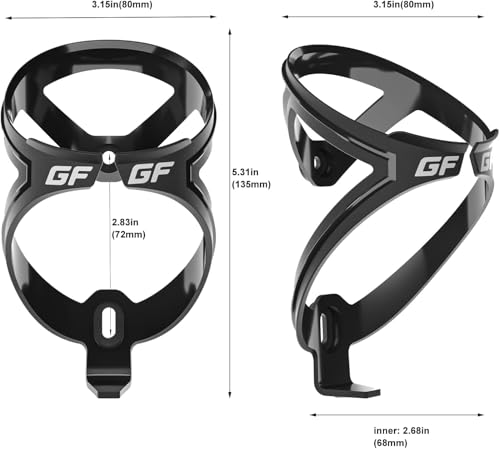 GEMFUL 24oz Bike Water Bottle & Cage Holder Set - Pink Blue & Black White 2 Pack