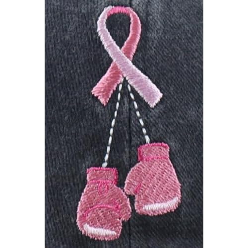 Breast Cancer Awareness Hat for Women Girls, Adjustable Cotton Pink Ribbon Boxing Embroidered Baseball Cap