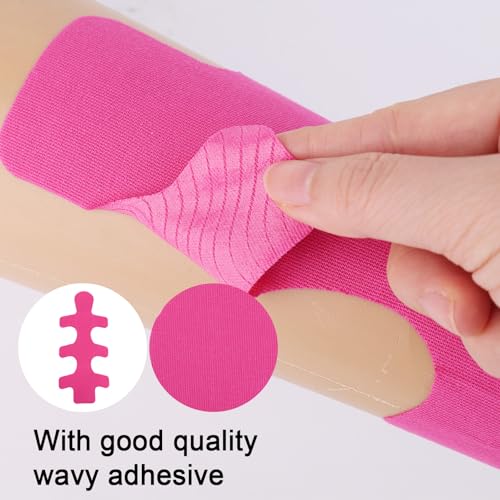 Pink Precut Kinesiology Tape for Achilles Tendon Support - 12 Pack