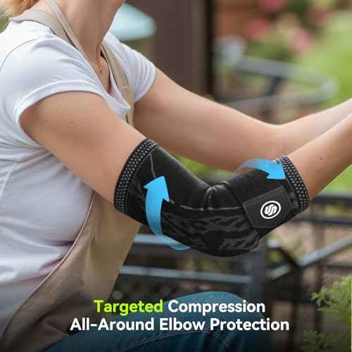Elbow Compression Sleeve for Tendonitis, Bursitis Elbow Pad Brace ? Elbow Brace with Side Springs & Foam Padding for Olecranon Joint Pain, Arthritis, Bursa Protection, Men & Women(Black, X-Large)