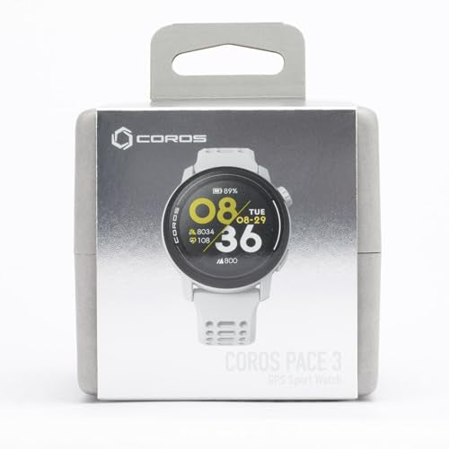 COROS PACE 3 GPS Sport Watch–Lightweight, Comfortable Running Watch, 17-Day Battery Life, Accurate GPS, Heart Rate Monitor, Navigation, Sleep Tracking, Training Plan, Run, Bike, and Ski-White Silicone