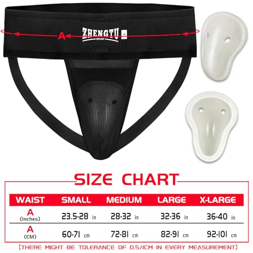 Groin Protector Cup for Men and Boys, Black, Small - Martial Arts & Sports Gear
