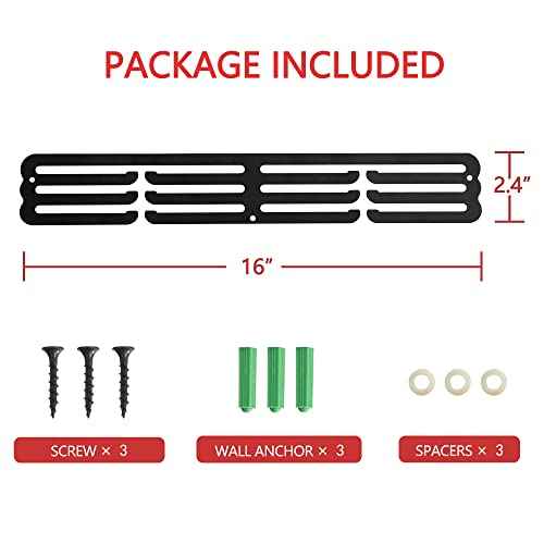 Goutoports Medal Hanger Display Rack - Personalized Award Ribbon Organizer for Sports Race Runner Gymnastics Plaques Hanger for Wall Mount Hold Up 60 Medal for Athlete - Never Give Up