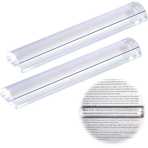 Magnifying Ruler Set for Reading & Crafts - 6 Inch Blue Guide Line Magnifiers