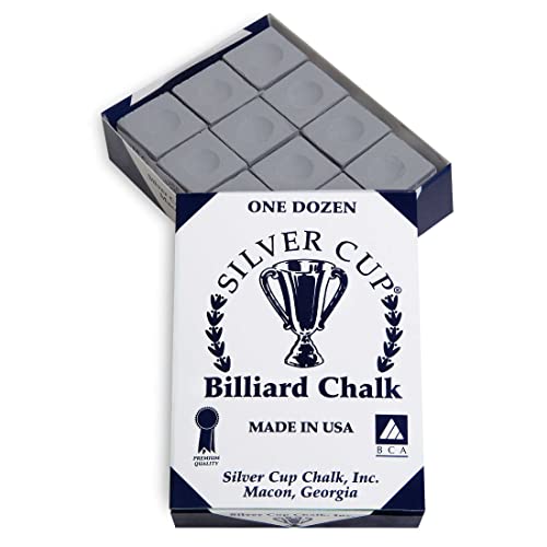 Billiard Cue Chalk Set - Pewter 12-Piece Box for Pool & Snooker