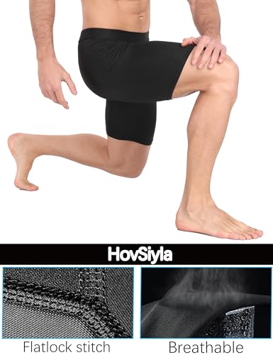 Men's Compression Workout Shorts - 4 Pack Medium Black Performance Athletic Baselayer