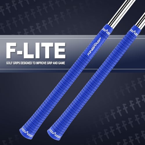 Golf Club Grips Set - Standard, MidSize, Oversize, 5 Colors, Rubber, Kingrasp, Red (13 Grips + Repair Kit)
