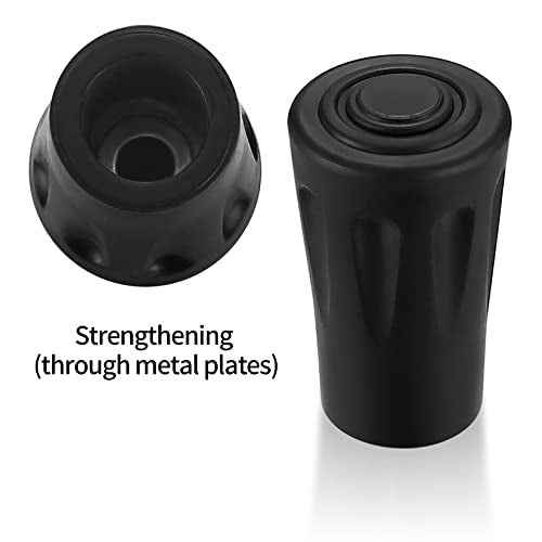 16 Pcs Walking Stick Tips, Black Trekking Pole Tips Replacement Protectors, Walking Cane Tips Replacement Rubber Tips for Walking Sticks Hiking Poles Walking Poles Cane Tips, 11mm/0.43" Diameter