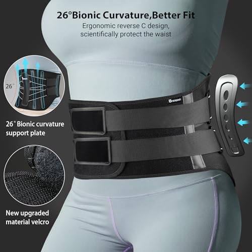Back Brace for Lower Back Pain Women Men XXL 49.5-59.5 Inch Waist Support Hot Cold Therapy