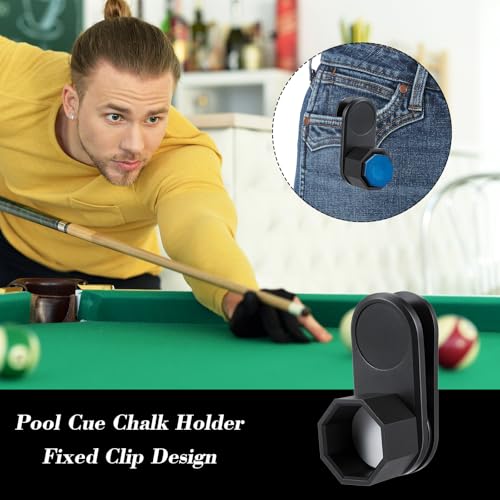 Magnetic Pool Chalk Holder with Belt Clip for Billiard & Snooker