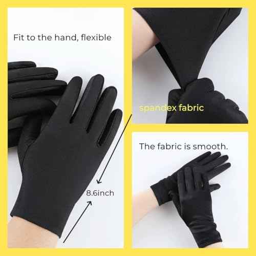 Women Men Halloween Costume Accessory Set, Yellow Knit Beanie Hat with Goggles and Black Gloves, 3-Piece