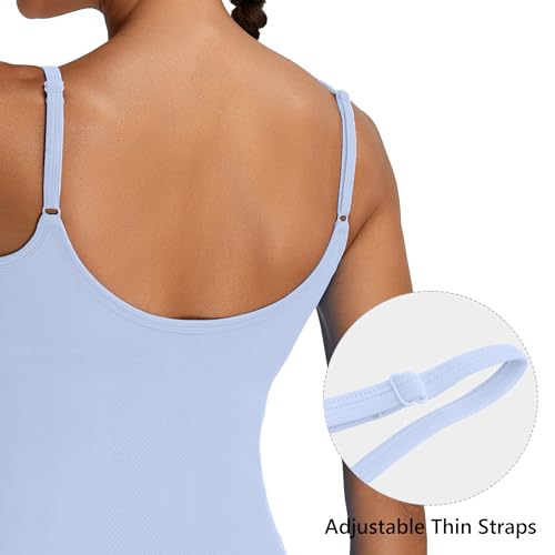 Women's Workout Tank Top with Built-In Bra & Adjustable Straps - Yoga & Athletic Top