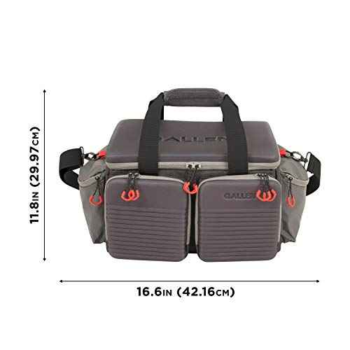 Allen Company Competitor Gun Range Bag - Premium Molded Design - Lockable - Included Internal Tote, Choke Tube Loops, and Fold-Up Gun Mat - 16.6" L x 9" W x 11.8" H - Gray