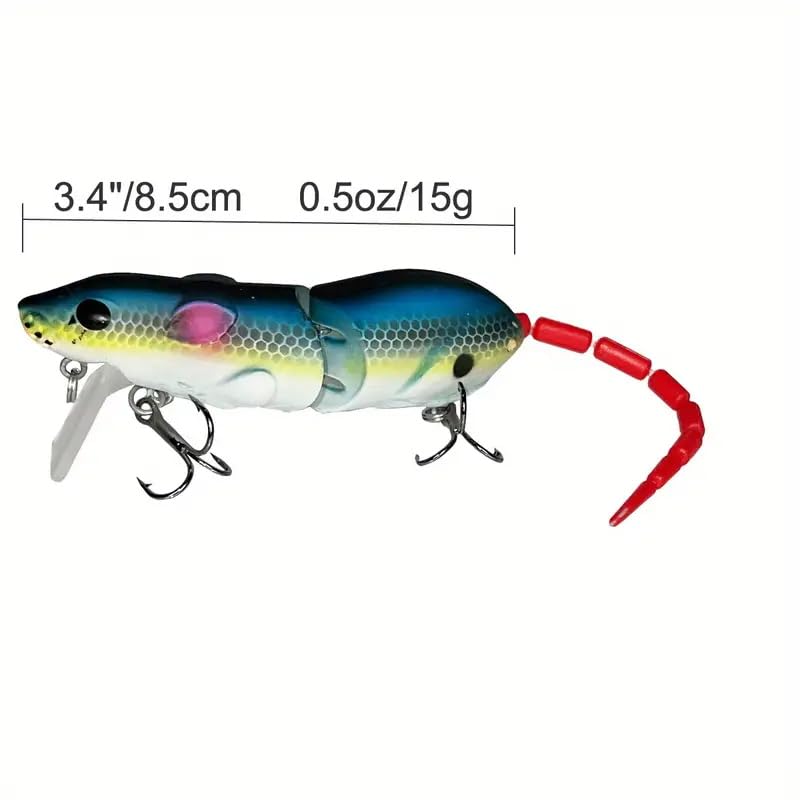 Topwater Mouse Fishing Lures 3-Pack for Freshwater & Saltwater Bass Trout Pike