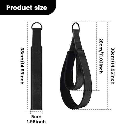 2PCS Comfortable Enhanced Thickness Pilates Double Loop Strap - D-Ring Strap for Home Gym & Yoga Workout Accessories