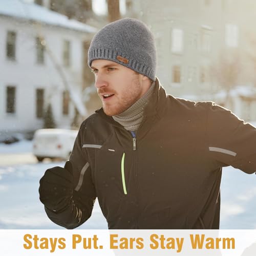 Wmcaps Winter Hats for Men Women, Fleece Lined Knit Beanie Warm Soft Stocking Cap for Cold Weather Outdoor