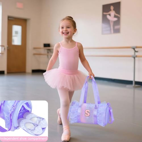 Kids Dance Bag with Monogram - Lightweight Water-Resistant School Backpack for Girls 3-6 Years