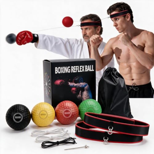 Boxing Reflex Ball Set with Adjustable Headbands - Speed & Reaction Training Equipment