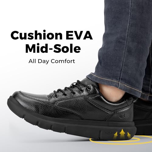 Men's Wide Oxford Dress Shoes - Casual Business Sneakers 11.5X Wide Black