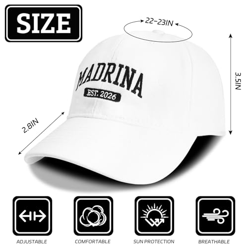 Godparents Proposal Gift Hat - White 2026 One Size Godmother & Godfather Cap