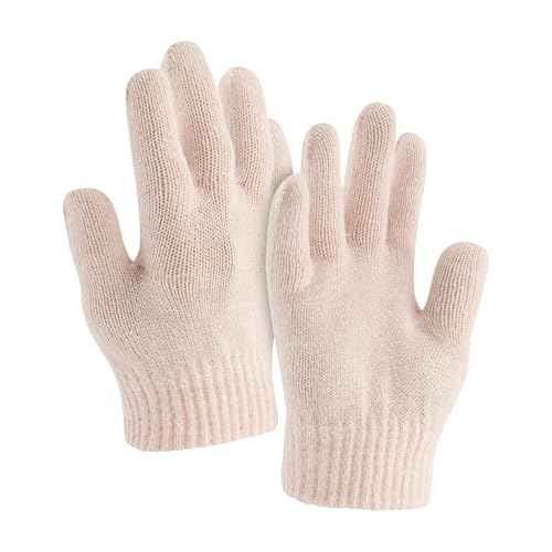 Hello Kitty Beanie Hat and Gloves Set, Girls Cuffed Marled Winter Knit Cap with Pom and Matching Mittens, Pink, One Size