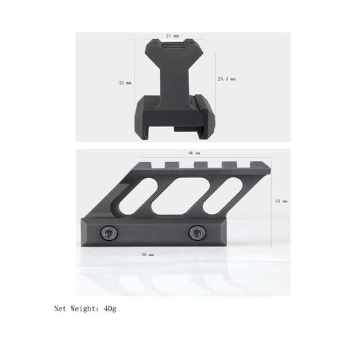 TuFok Picatinny Rail Riser Mount High Profile Picatinny Rail 1 inch for Sight Red Dot Scope and Optics 4 Slots/13 Slots (4 Slots)