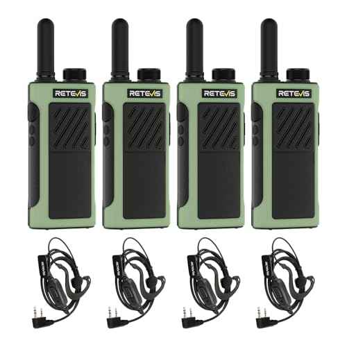 Retevis RB66P Fast Charging Two Way Radio Long Range Rechargeable,Portable FRS Two-Way Radios with Earpiece,1500mAh,Emergency Alarm,USB-C Charging,Walkie Talkies for Retail Hotel Restaurant(4 Pack)