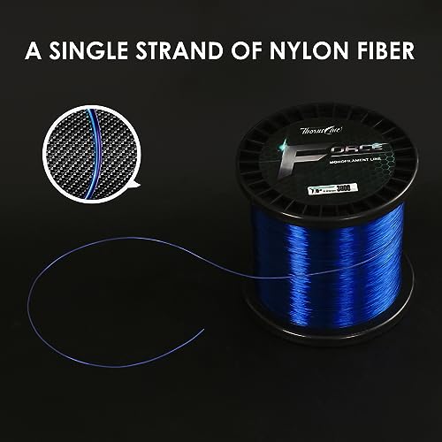 Force Monofilament Fishing Line - Heavy Duty Clear Nylon Leader Line 0.20mm 6lb 1000yd ICE Variation