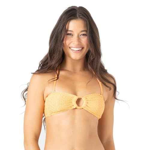 Roxy Women's Bandeau Bikini Strapless Swim Top, Quick-Dry, Removable Pads, UPF 50+, Pool, Beach, Surf, Resort Wear
