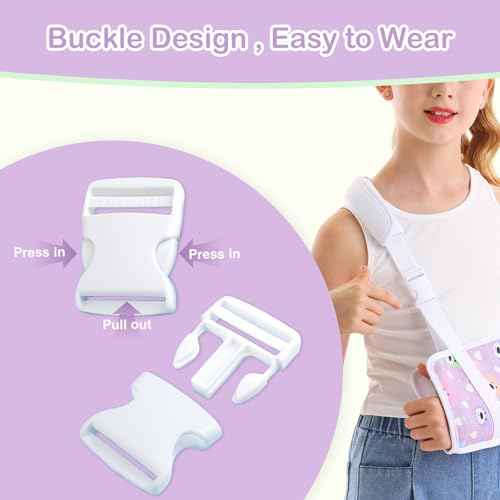 Kids Arm Sling for Broken Arm Torn Rotator Cuff Shoulder Elbow Wrist injury Printed Pediatric Child Toddler Brace Support for Children Girls with Lovely Bear (Small)