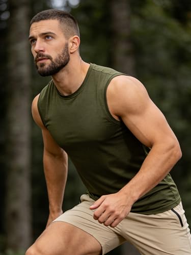 Men's 4X-Large Mesh Athletic Tank Tops Pack - Quick Dry Moisture Wicking Gym Shirts - Dark Green Black Blue Gray