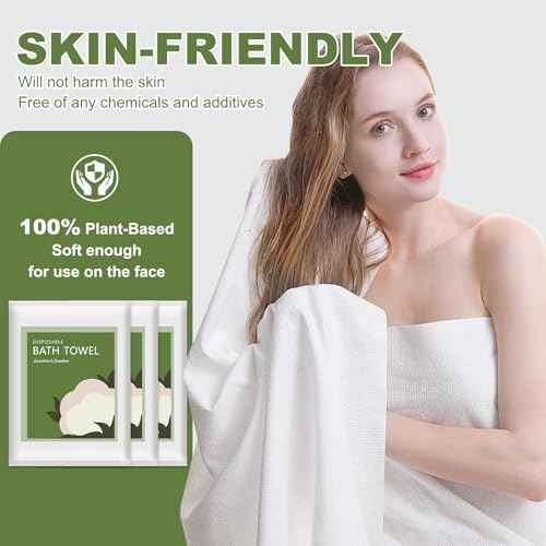 Disposable Bath Towels, 10 Pack 55" x 27.5" Ultra Soft, Quick Dry Disposable Body Towel, Portable Travel Towel for Hotel Camping Beach Swimming Gym Sauna Spa, Personal Care Pet Towels