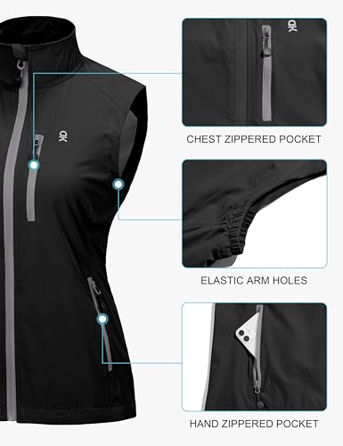 Little Donkey Andy Women's Lightweight Quick Dry Windproof Summer Vest Black Large