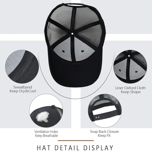 Hats for Men,Baseball Cap Gifts for Dad/Husband/Grandpa,mesh Back Trucker hatsfor Outdoor Fishing,Hunting,Hiking
