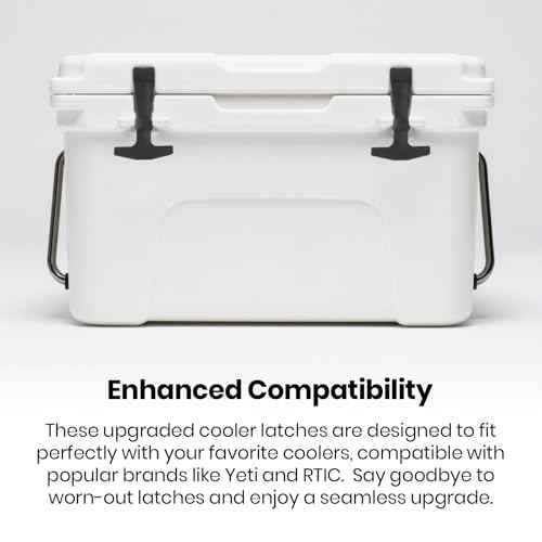 Upgraded Cooler Latches & Drain Plug Kit - Durable Rubber, Compatible with Yeti Roadie, Tundra, Tank, and RTIC