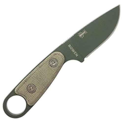 ESEE Knives Izula-OD w/Handle, Molded Polymer Sheath, and Clip Plate (Grey Canvas Micarta Handle/OD Blade/Black Sheath)