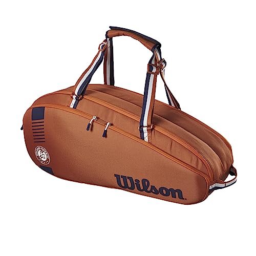 WILSON Roland Garros Team Tennis Racket Bag - Clay/Navy, Holds up to 6 Rackets