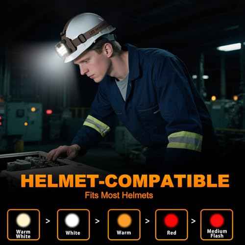 LED Headlamp Rechargeable Battery Powered Hard Hat 5 Light Mode 1000 Lumen Usb C Waterproof Bright Outdoor Camping Essential Fishing Gear Hiking Accessories Hunting Running Survival Power Outage Gifts