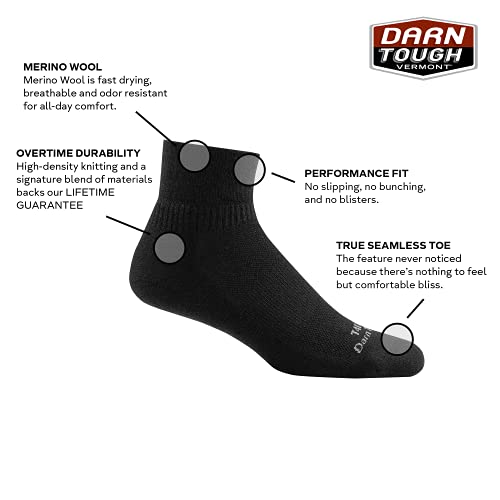 Darn Tough Vermont Tactical Quarter Midweight Cushion Socks X-Large Black